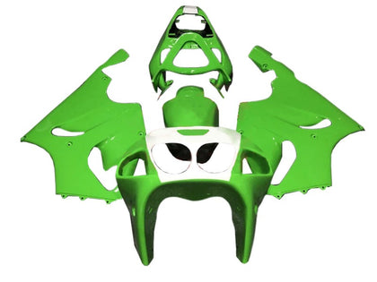 1996-2003 Kawasaki ZX-7R Green White Fairing Kit