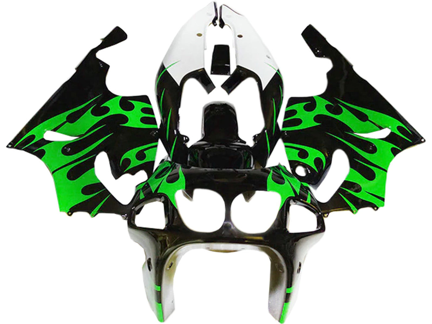 1996-2003 Black Green White Kawasaki ZX7R Fairing Kit