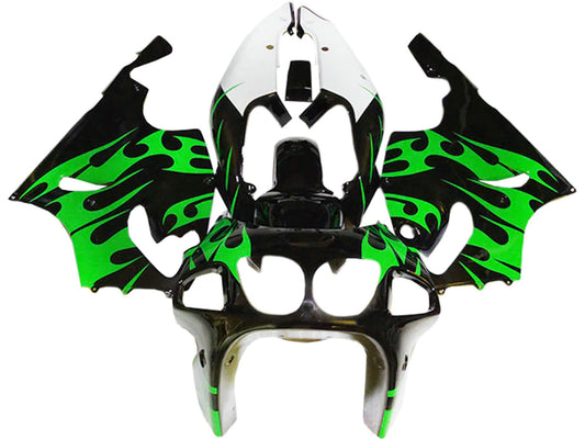 1996-2003 Black Green White Kawasaki ZX7R Fairing Kit