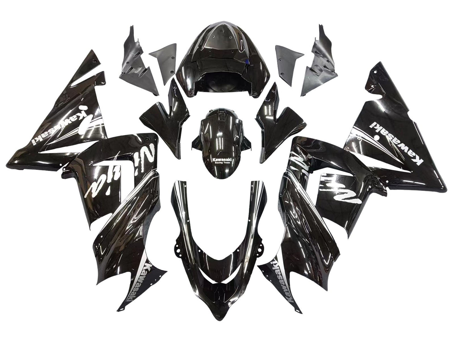 2004-2005 Glossy Black Ninja Kawasaki ZX10R Fairing Kit