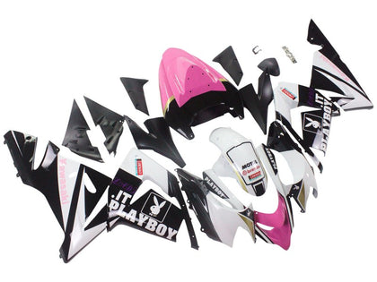2004-2005 Kawasaki ZX-10R Black Pink White Playboy Motul Fairing Kit