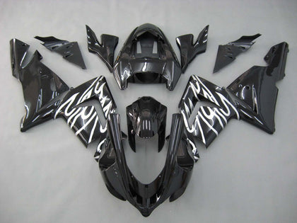 2004-2005 Kawasaki ZX-10R Black White Fairing Kit
