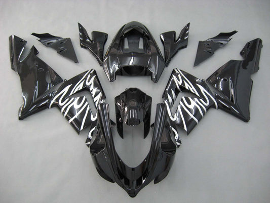 2004-2005 Black White Kawasaki ZX10R Fairing Kit