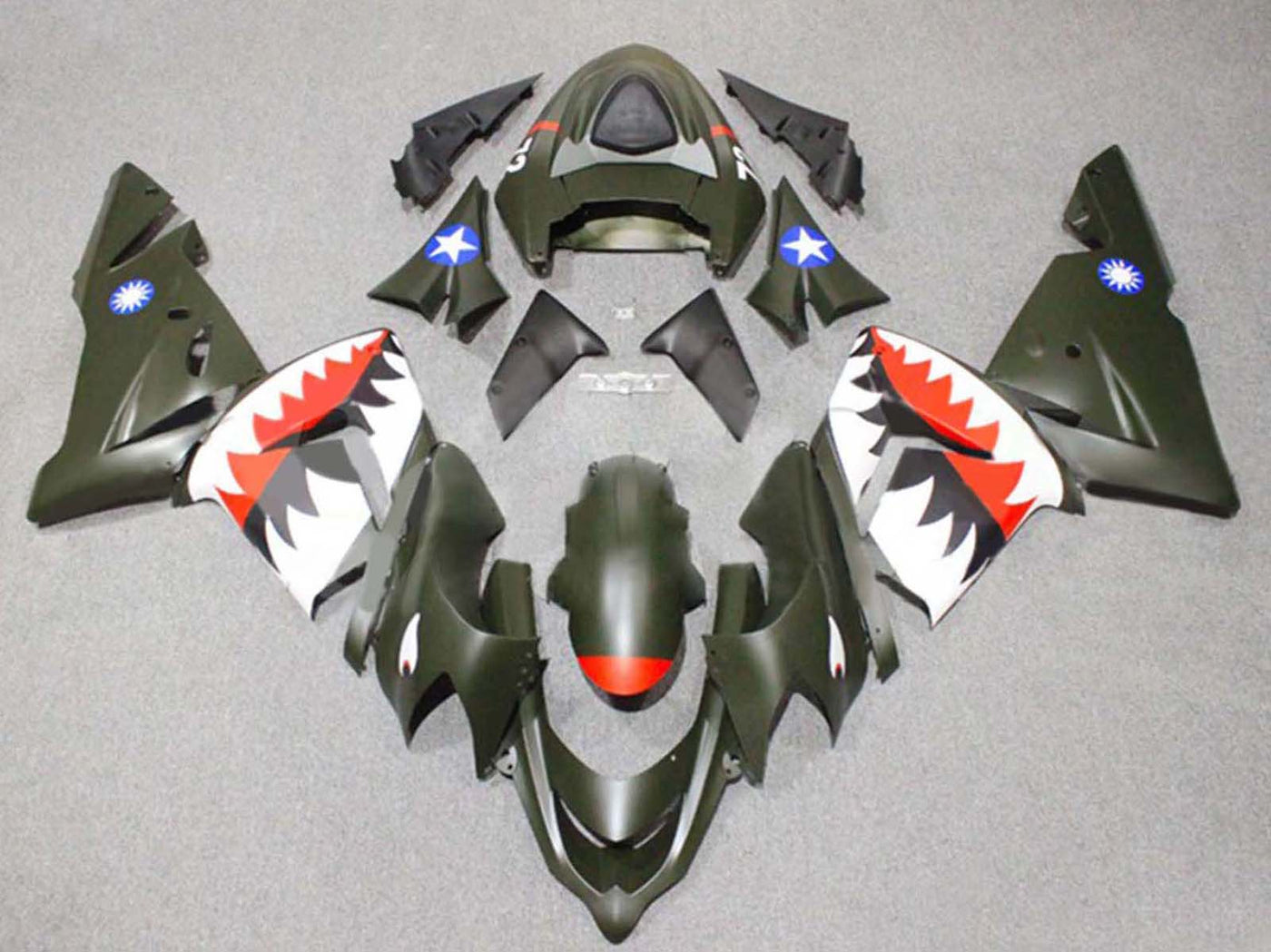 2004-2005 Silver Black Ninja Kawasaki ZX10R Fairing Kit