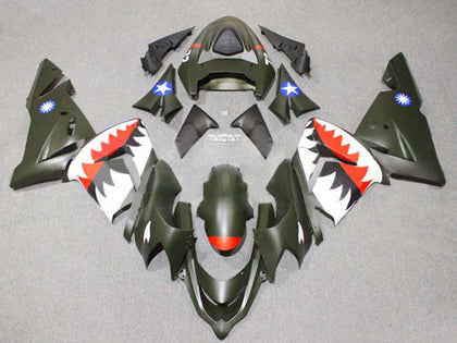 2004-2005 Kawasaki ZX-10R Silver Black Fairing Kit