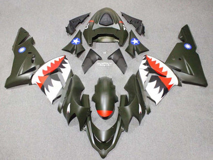 2004-2005 Kawasaki ZX-10R Silver Black Fairing Kit