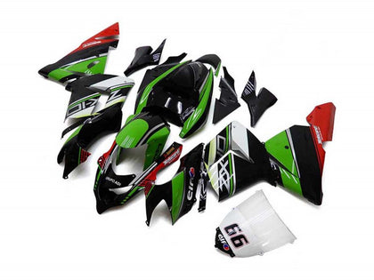 2004-2005 Kawasaki ZX-10R White Black Green Elf Fairing Kit