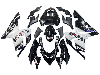 2004-2005 Kawasaki ZX-10R White Black West Fairing Kit