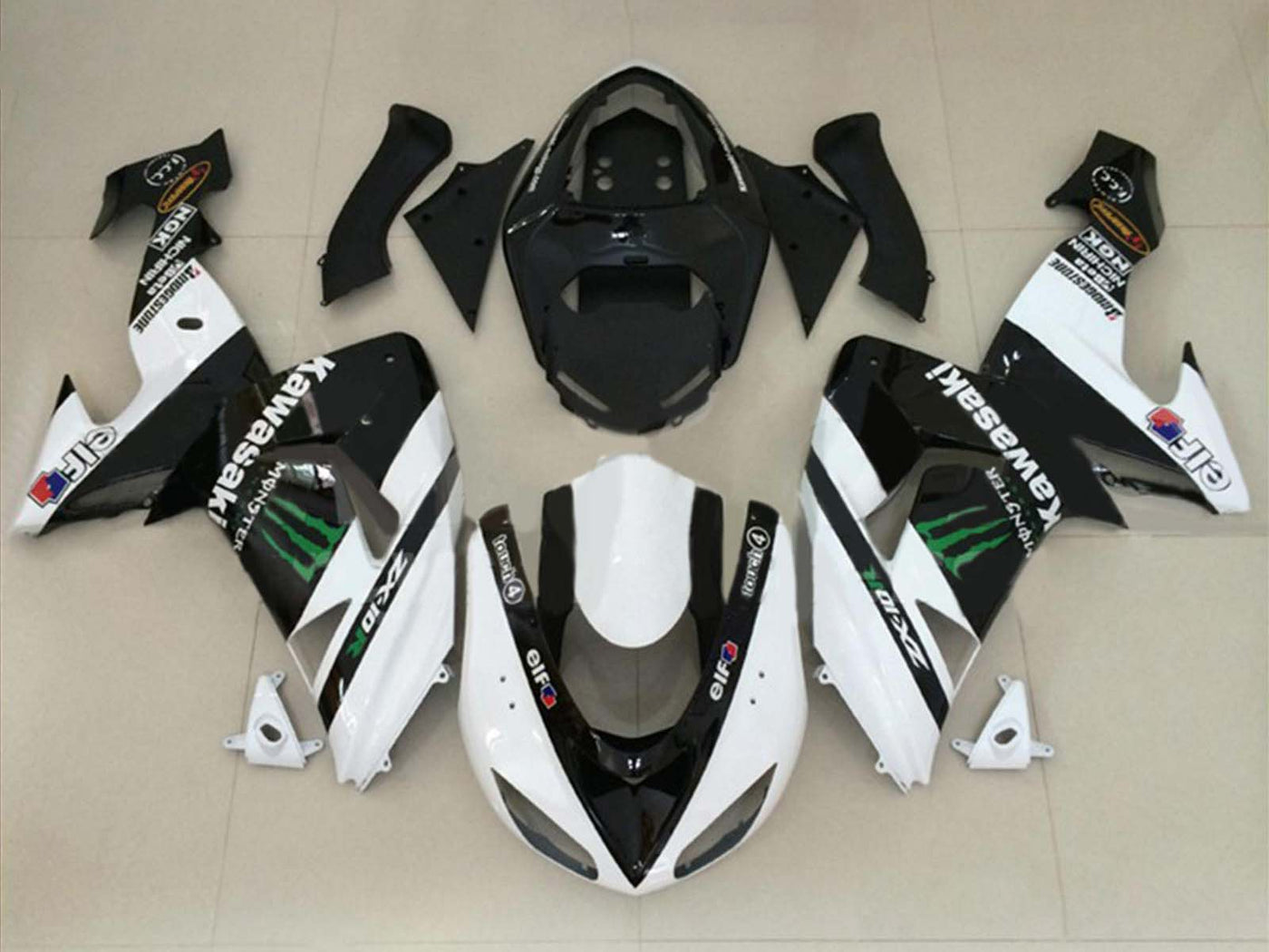 2004-2005 Green Red Black Kawasaki ZX10R Fairing Kit