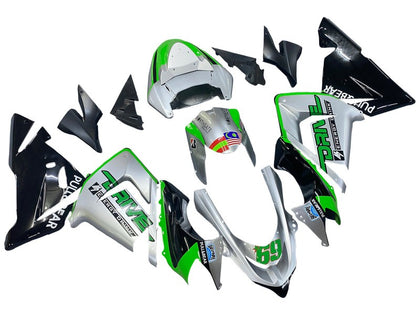 2004-2005 Kawasaki ZX-10R Green Silver Black 69 Fairing Kit