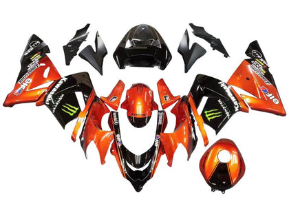 2004-2005 Kawasaki ZX-10R Burnt Orange Black Monster Elf Fairing Kit