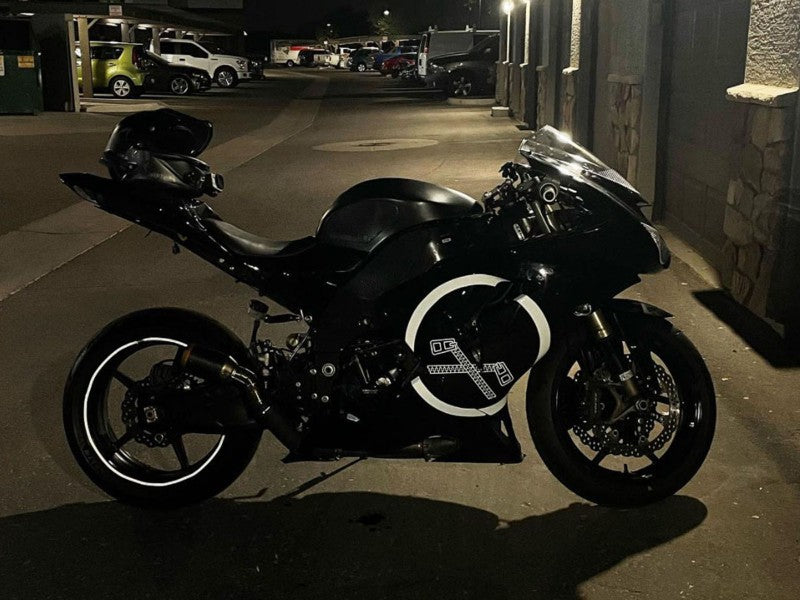 Purchase 2006-2007 Glossy Black White Circle Kawasaki ZX10R Motorcycle Fairings UK