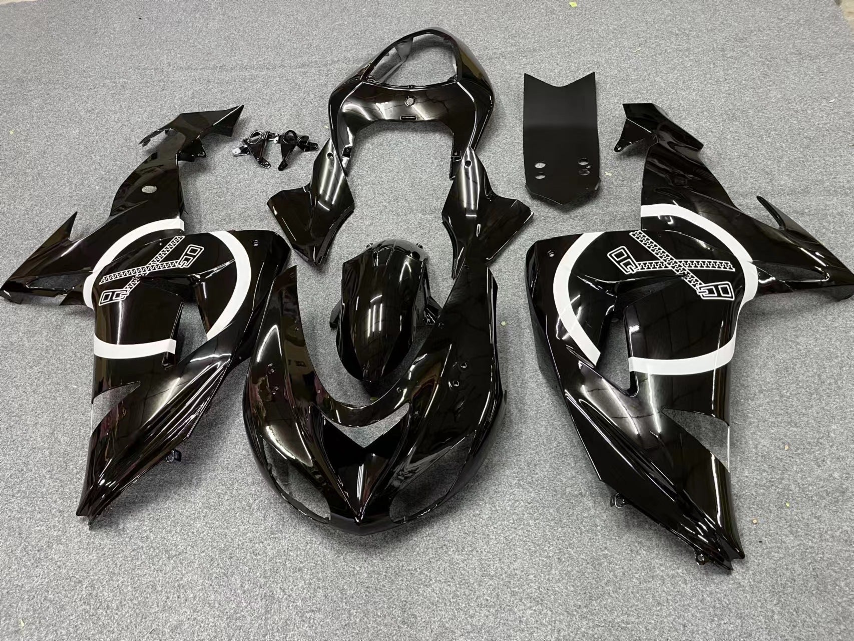 2006-2007 Glossy Black Kawasaki ZX10R Fairing Kit