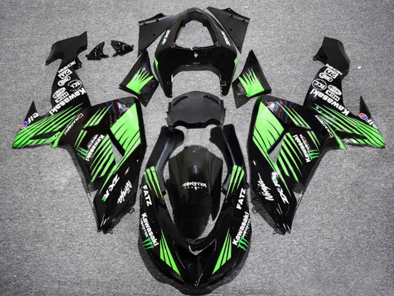 Purchase 2006-2007 Glossy Black Green Kawasaki ZX10R Motorcycle Fairings UK