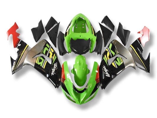 2006-2007 Green Black Grey Ninja Kawasaki ZX10R Fairing Kit