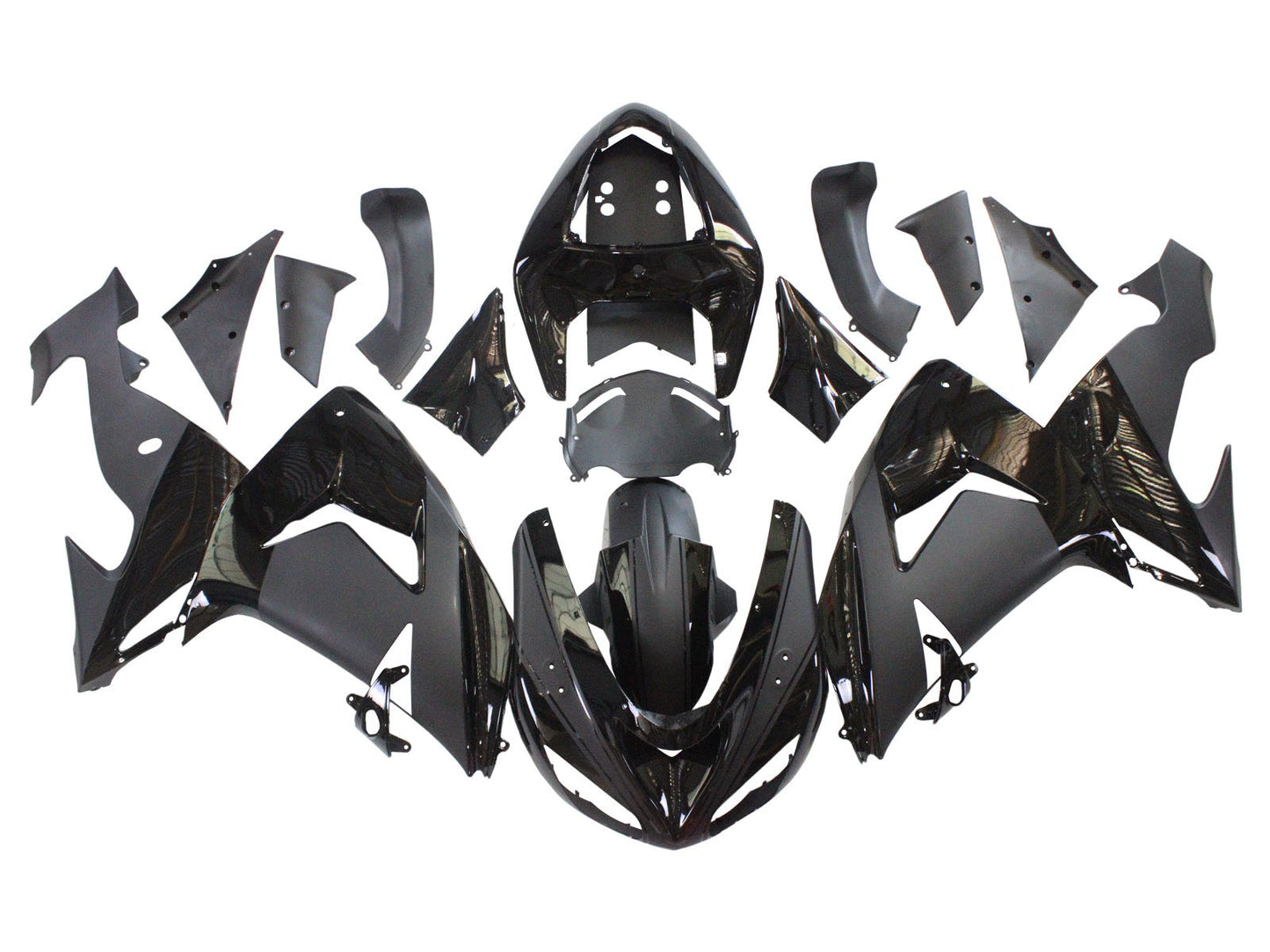 2006-2007 Glossy Matte Black Kawasaki ZX10R Fairing Kit