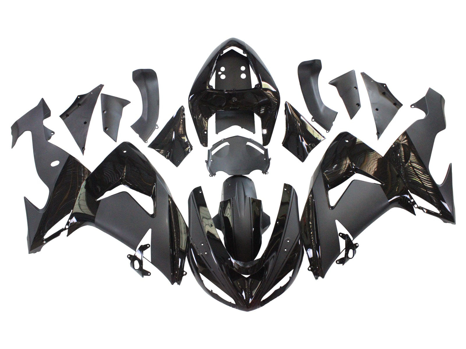 2006-2007 Glossy Matte Black Kawasaki ZX10R Fairing Kit