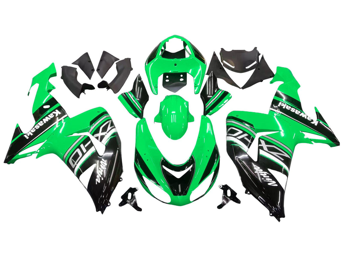 2006-2007 Green Black Ninja Kawasaki ZX10R Kits Fairing Kit
