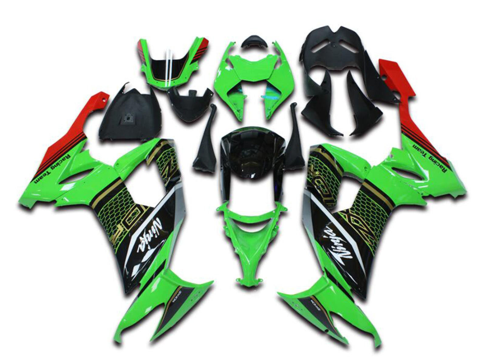 2006-2007 Green Black Ninja Kawasaki ZX10R Fairing Kit