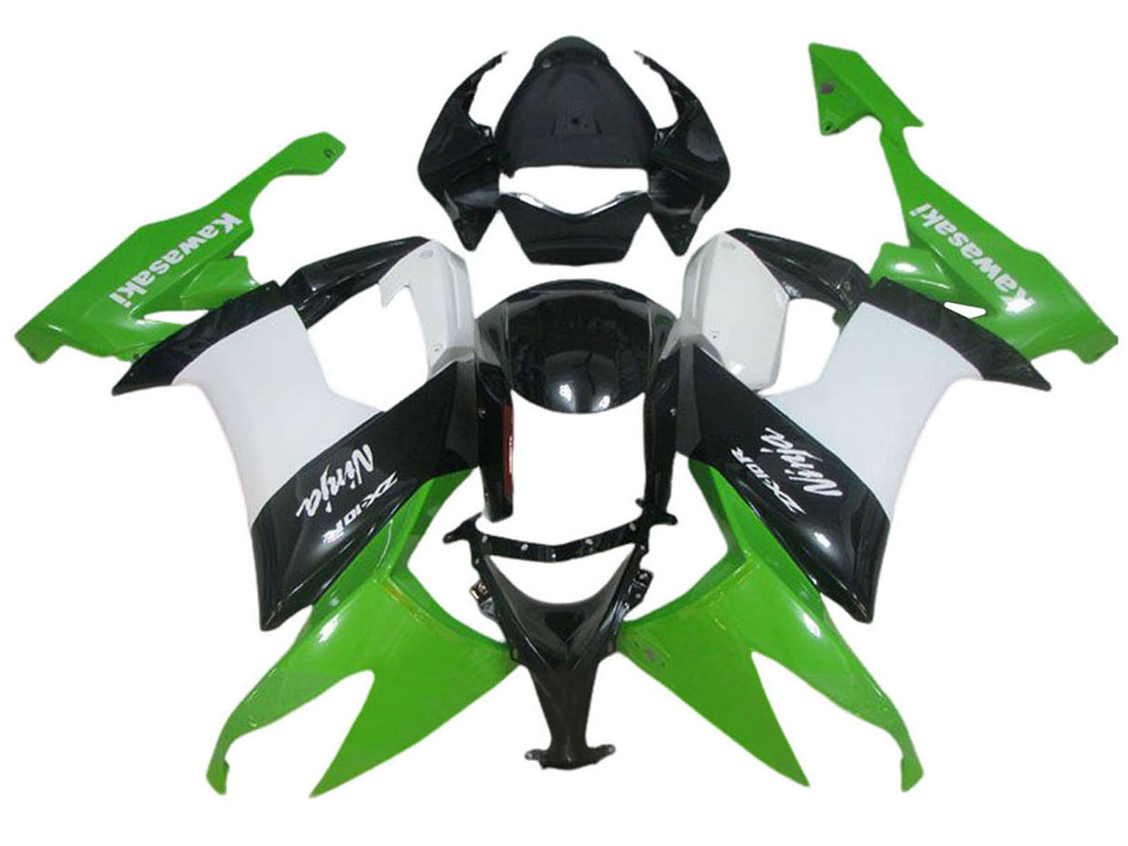 2006-2007 Black Red Green Kawasaki ZX10R Fairing Kit