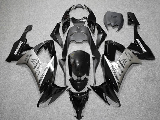 2006-2007 Matte Black White Motul Lucky Strike Kawasaki ZX10R Fairing Kit