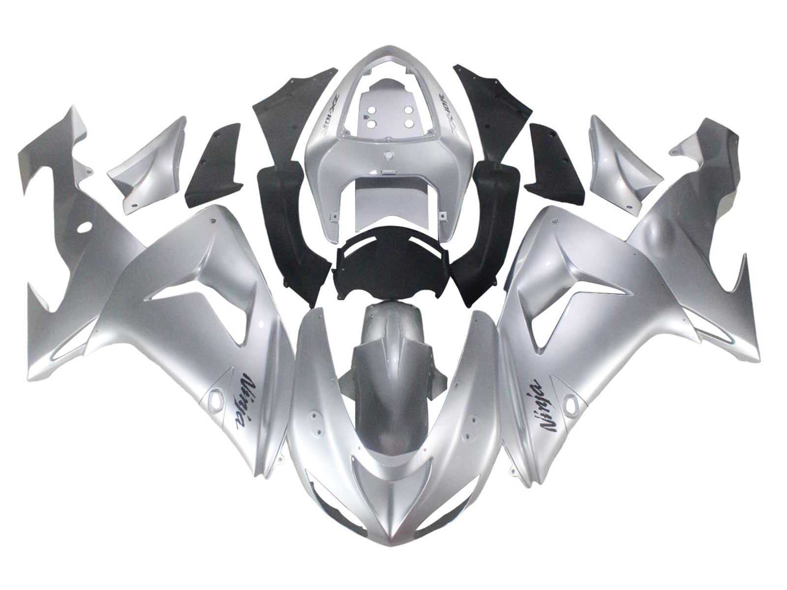 2006-2007 Silver Ninja Kawasaki ZX10R Fairing Kit