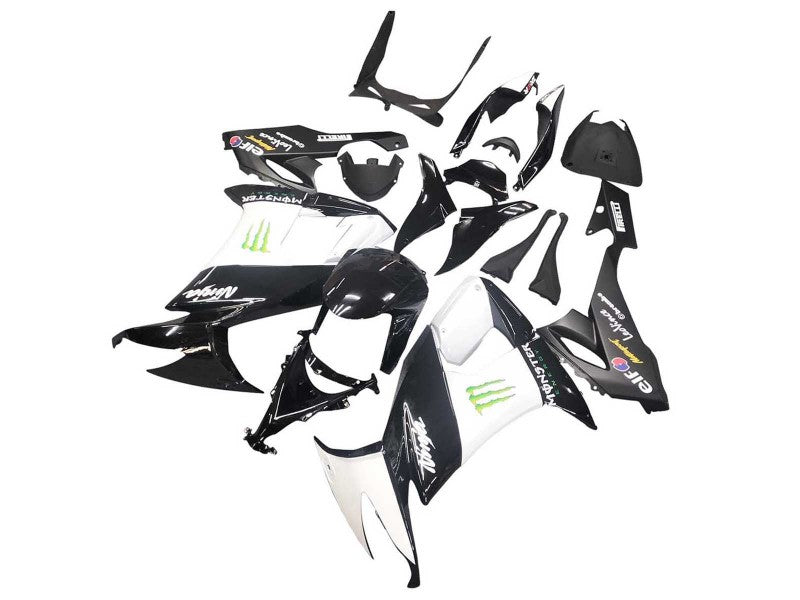 Purchase 2008-2010 Glossy Black White Green Monster Elf Kawasaki ZX10R Motorcycle Fairings UK