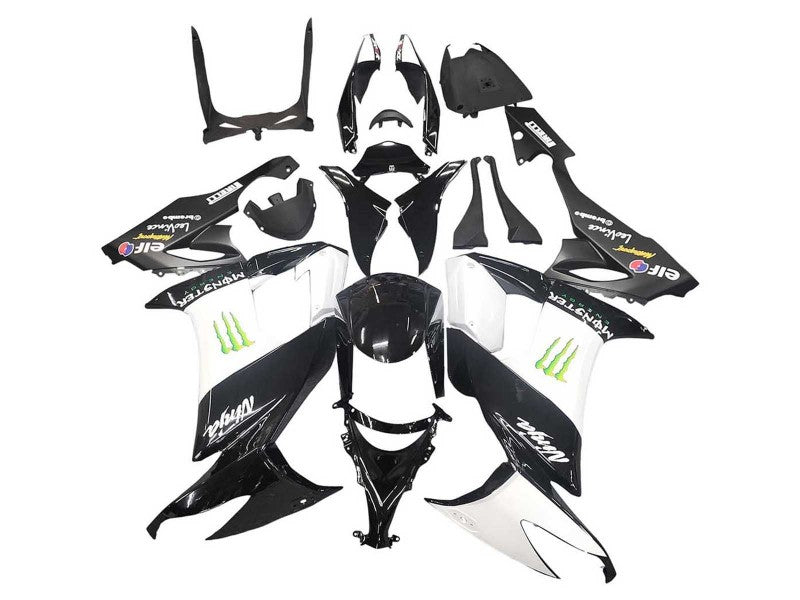 Purchase 2008-2010 Glossy Black White Green Monster Elf Kawasaki ZX10R Motorcycle Fairings UK
