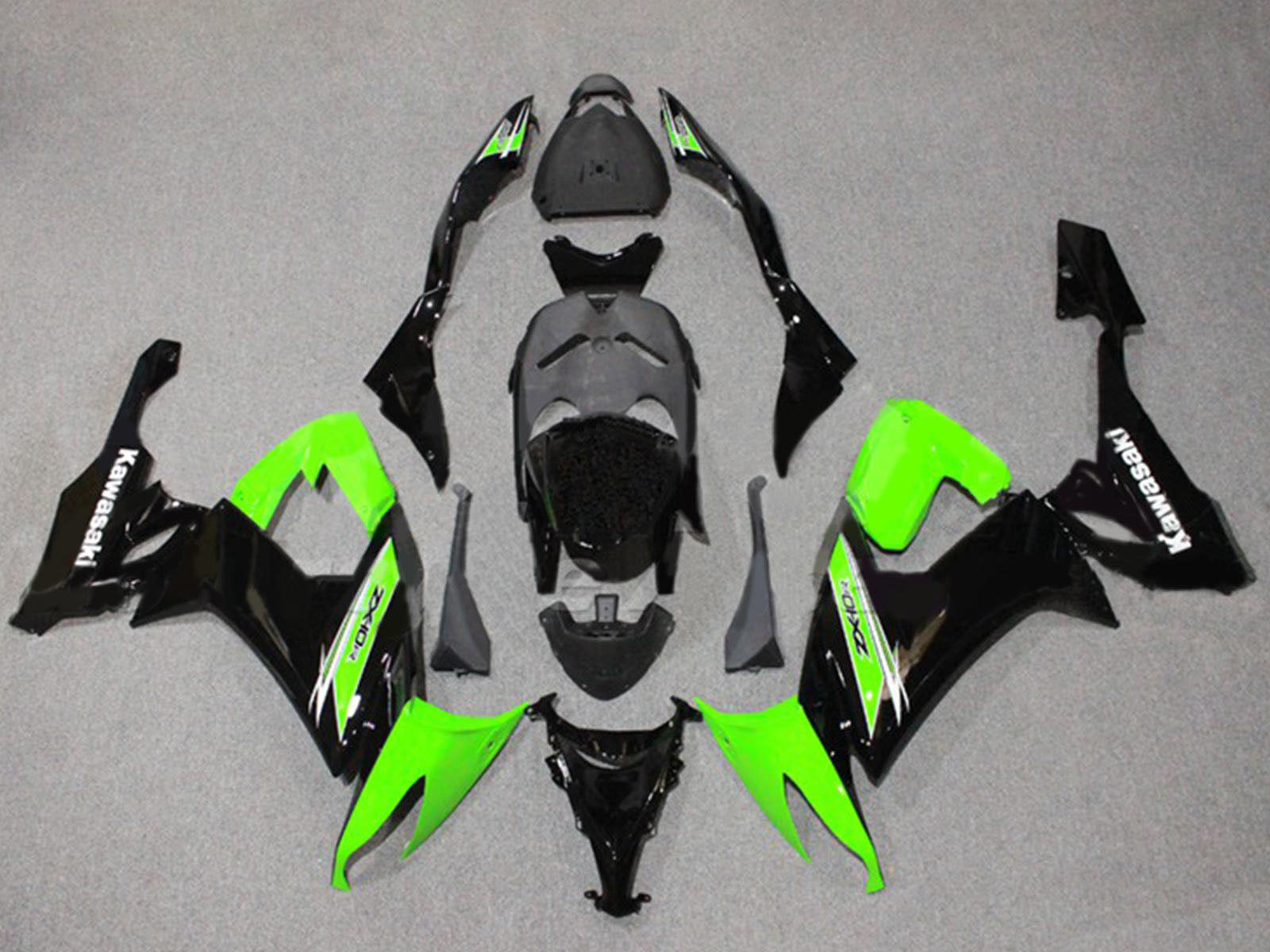 2008-2010 Glossy Black 22 Kawasaki ZX10R Fairing Kit