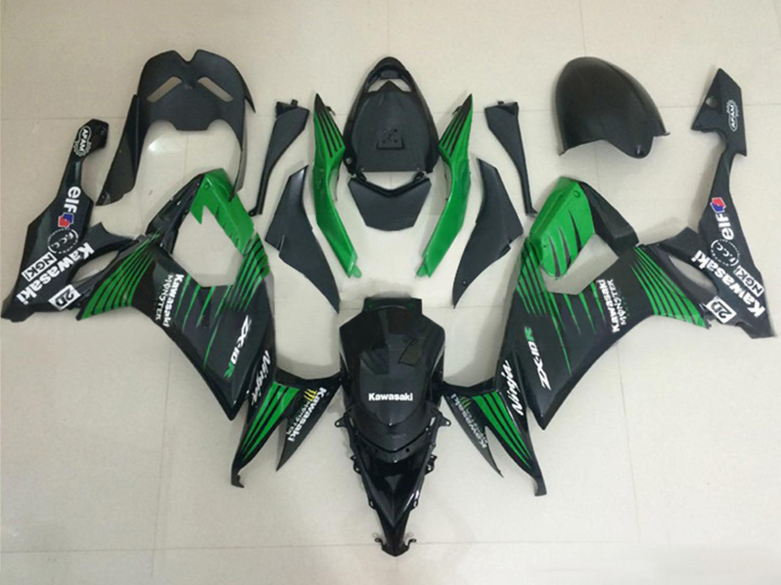 2008-2010 Glossy Black Ninja Kawasaki ZX10R Fairing Kit