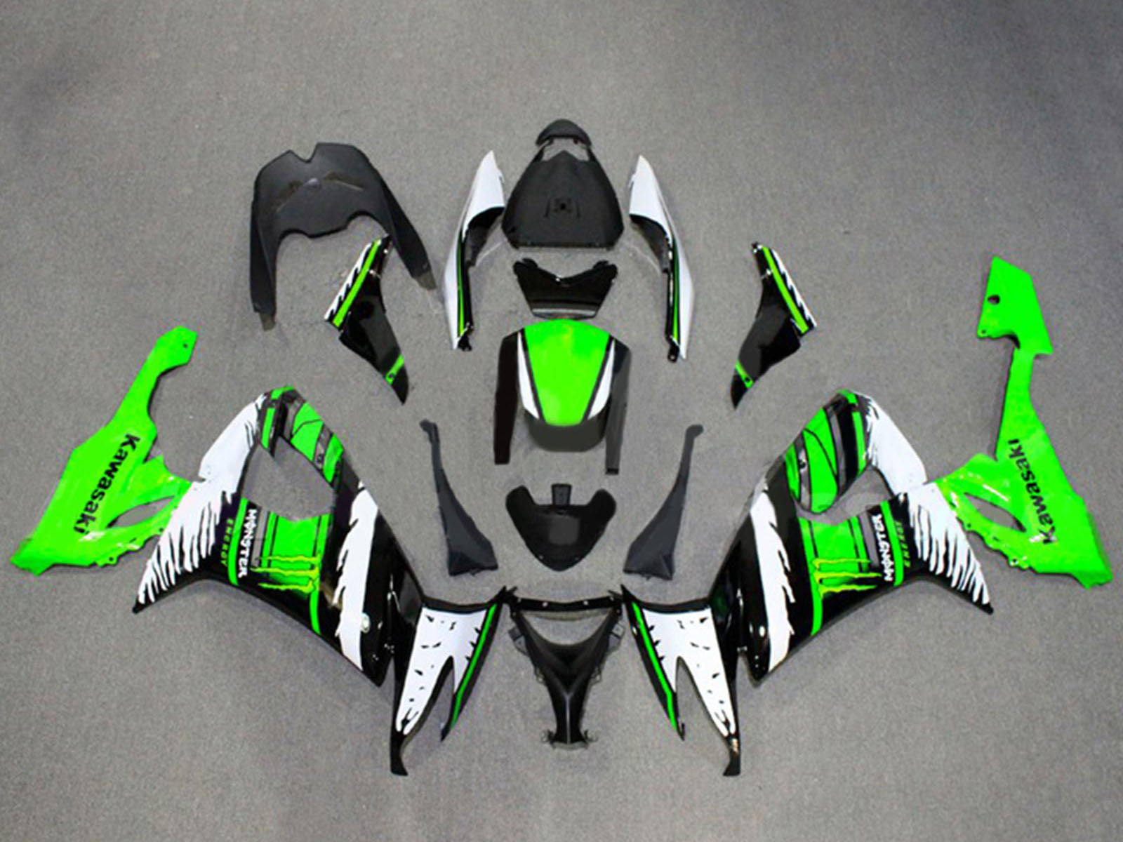 2008-2010 Glossy Black Kawasaki ZX10R Fairing Kit