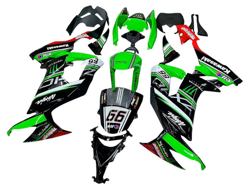Purchase 2008-2010 Green White Red Black Monster Elf 66 Kawasaki ZX10R Motorcycle Fairings UK