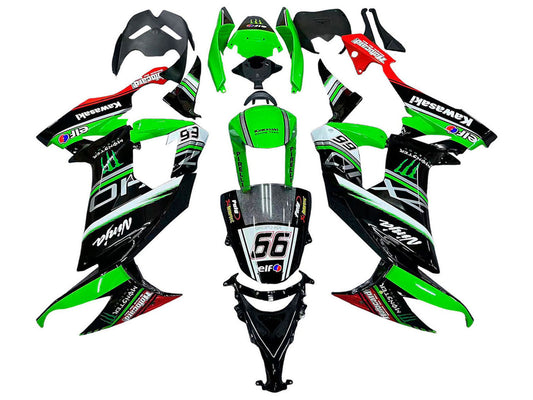 2008-2010 Green Red Monster Elf Ninja 66 Kawasaki ZX10R Fairing Kit