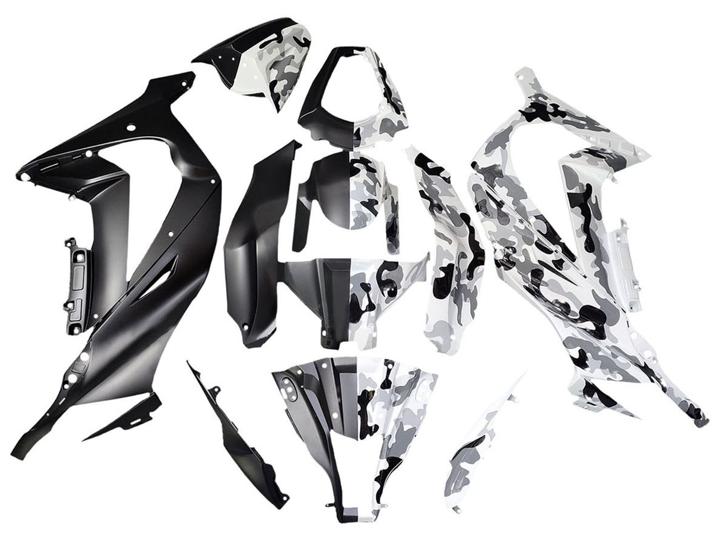 2008-2010 White Red Black Kawasaki ZX10R Fairing Kit