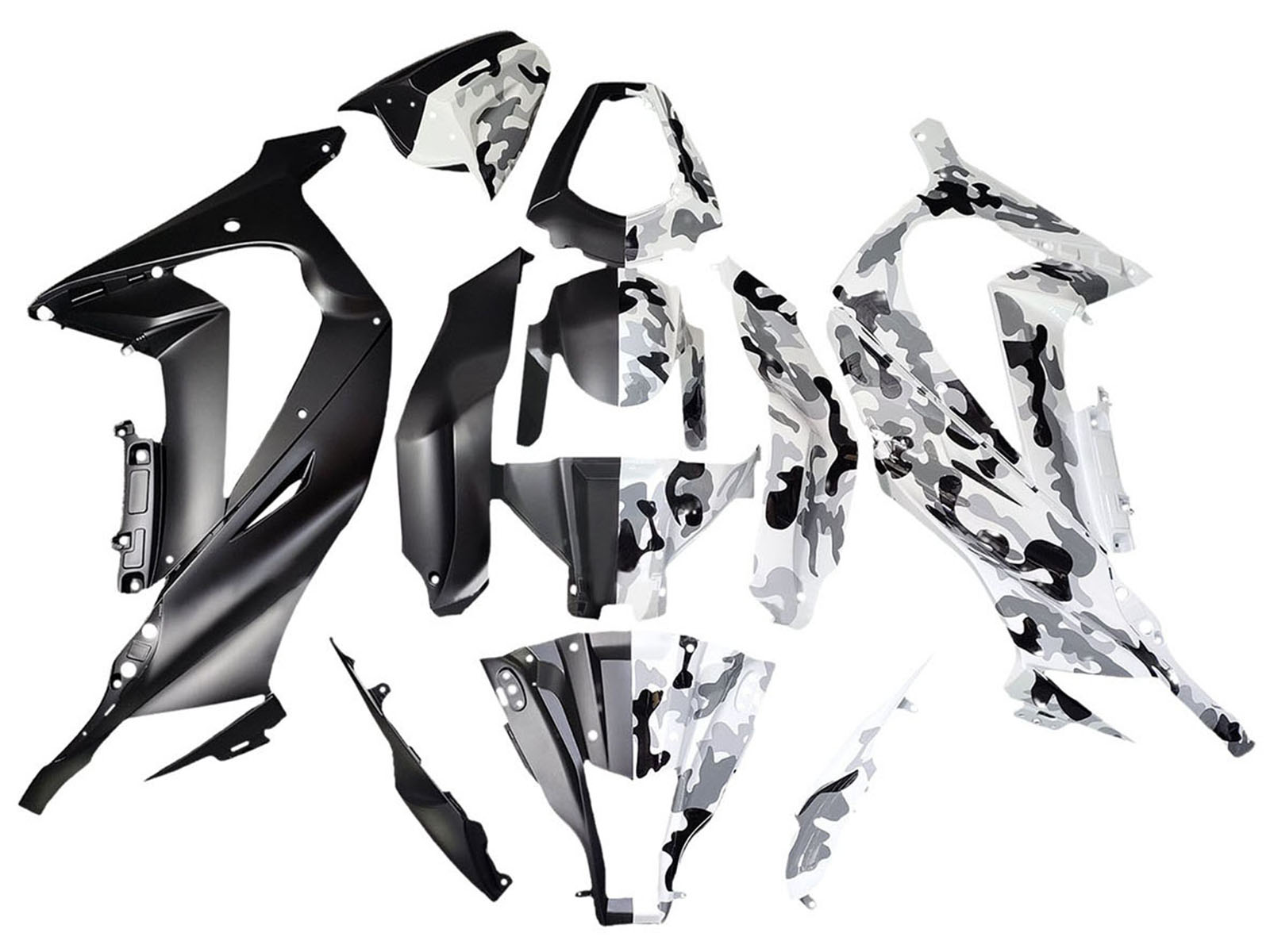 2008-2010 White Red Black Kawasaki ZX10R Fairing Kit