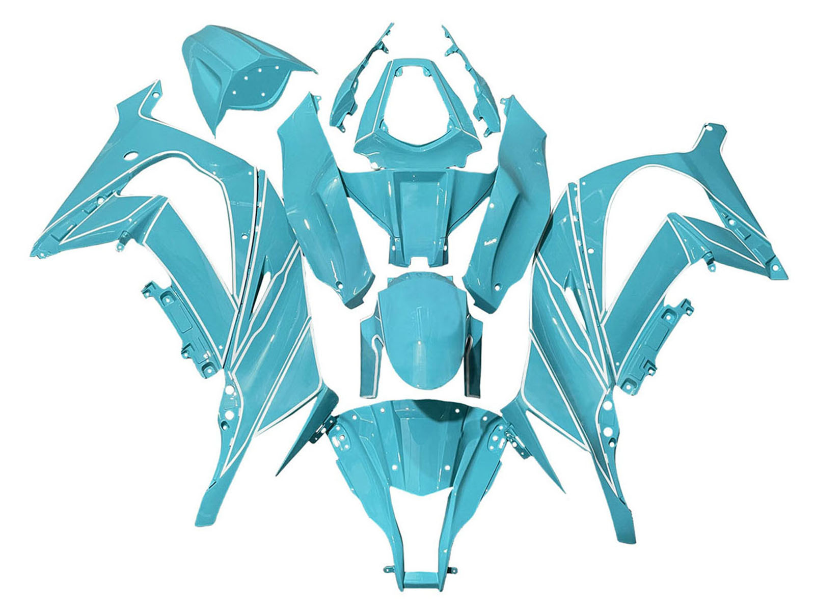 2008-2010 White Black Ninja Kawasaki ZX10R Fairing Kit