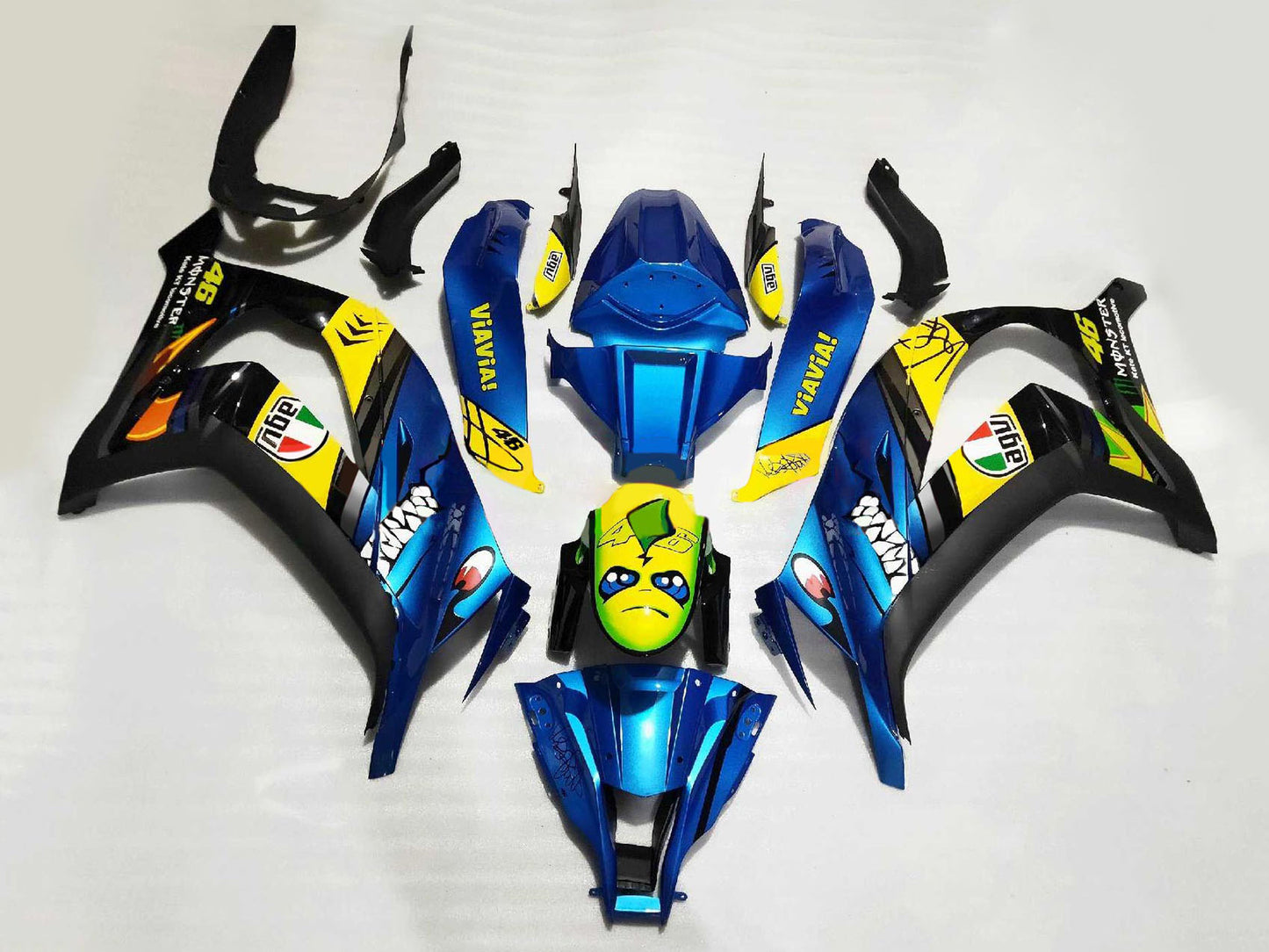 2008-2010 White Black Ninja Kawasaki ZX10R Kits Fairing Kit