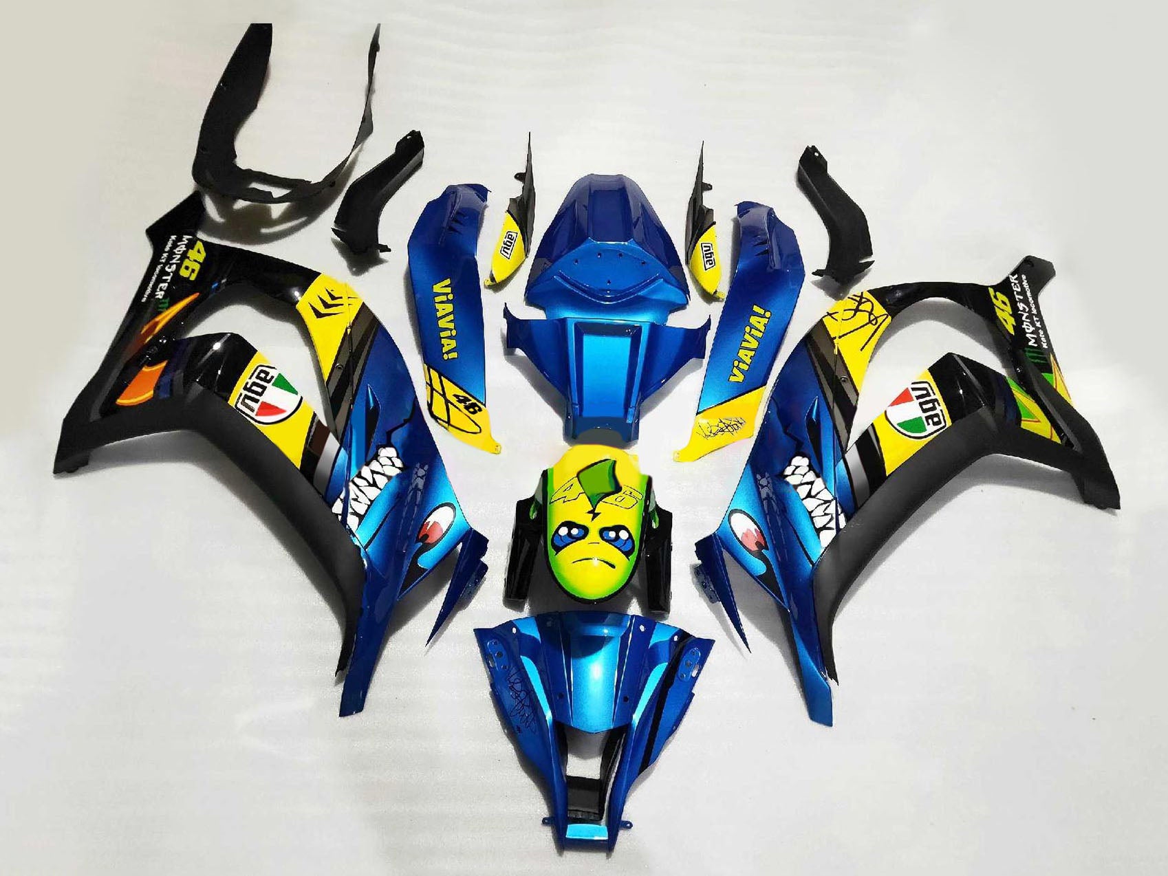 2008-2010 White Black Ninja Kawasaki ZX10R Kits Fairing Kit