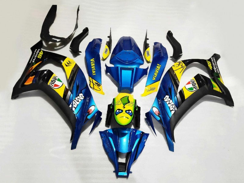 Purchase 2008-2010 Blue Yellow Black Shark Kawasaki ZX10R Motorcycle Fairings UK
