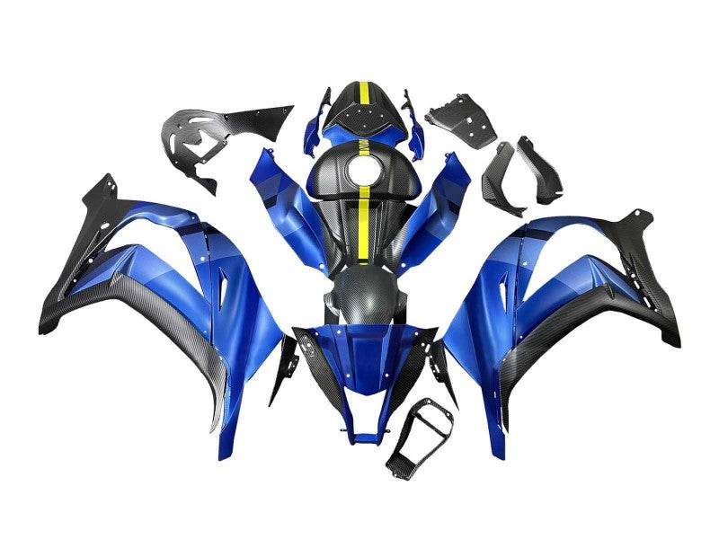 Purchase 2008-2010 Blue Yellow Matte Black Kawasaki ZX10R Motorcycle Fairings UK