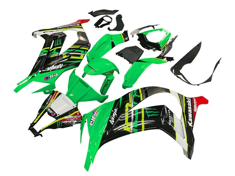 Purchase 2011-2015 Green Yellow Black White Elf Monster Kawasaki ZX10R Motorcycle Fairings UK