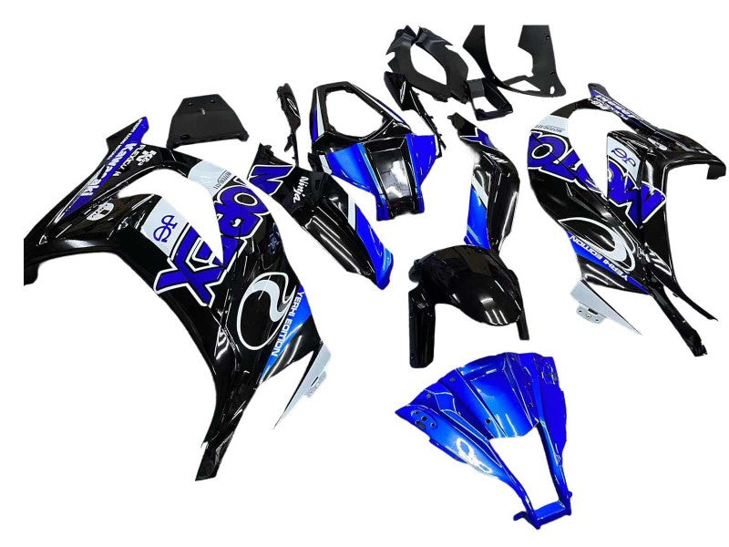 Purchase 2011-2015 Blue White Glossy Black Kawasaki ZX10R Motorcycle Fairings UK