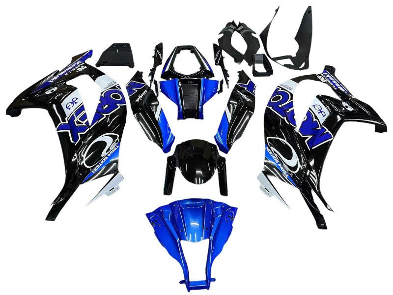 Purchase 2011-2015 Blue White Glossy Black Kawasaki ZX10R Motorcycle Fairings UK