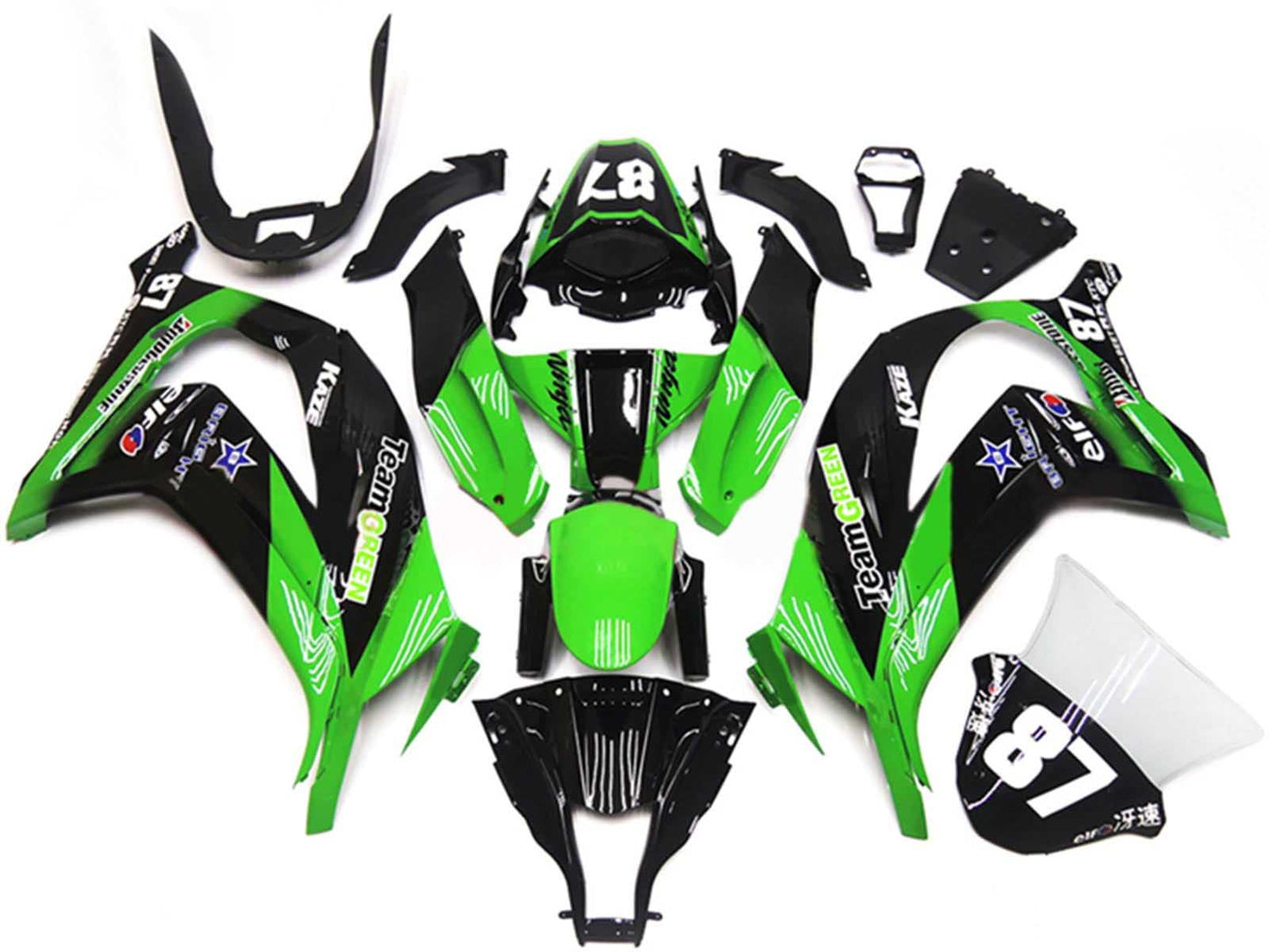 2011-2015 White Red Black Kawasaki ZX10R Fairing Kit
