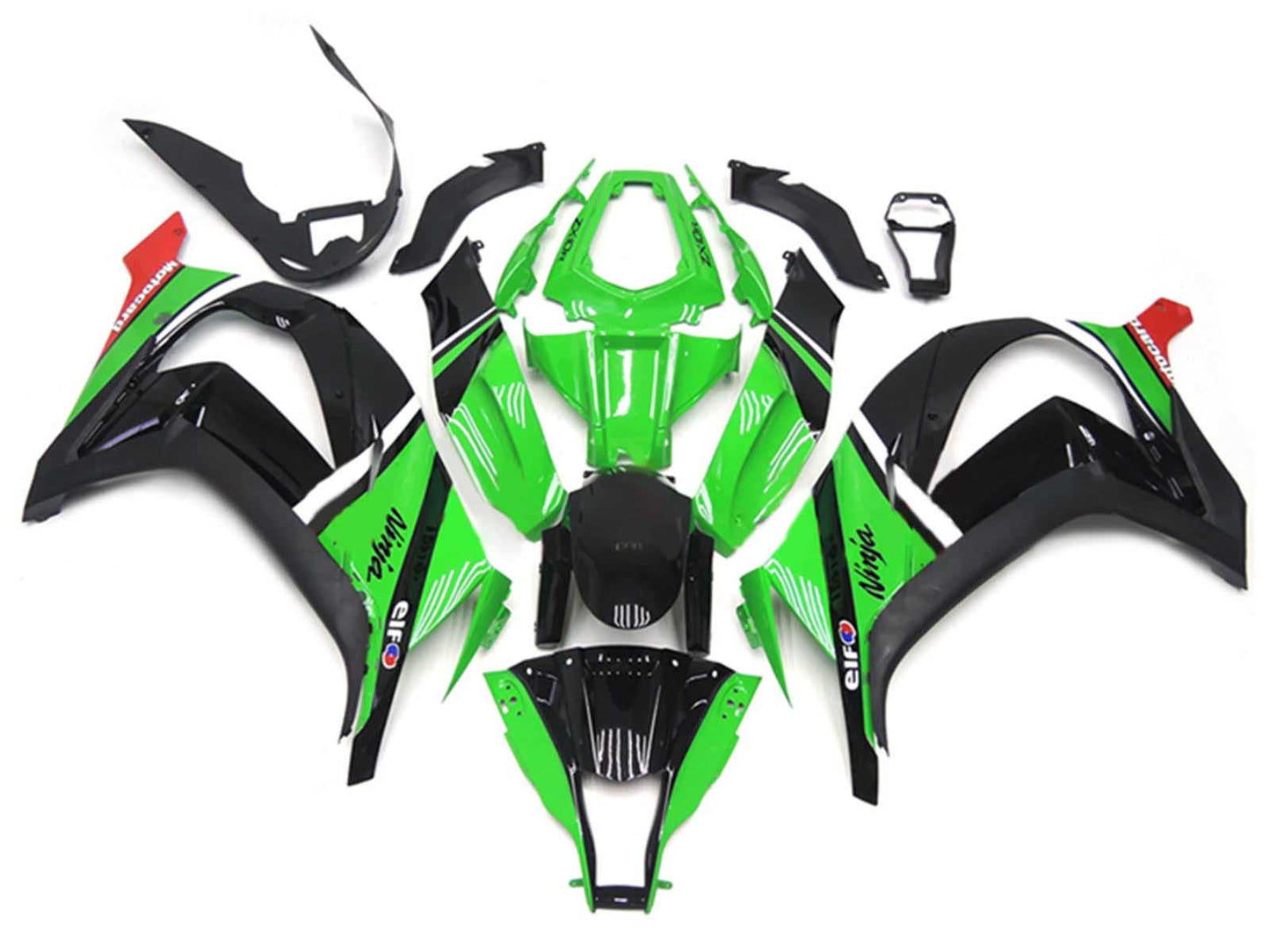 2011-2015 Glossy Black Grey Kawasaki ZX10R Fairing Kit