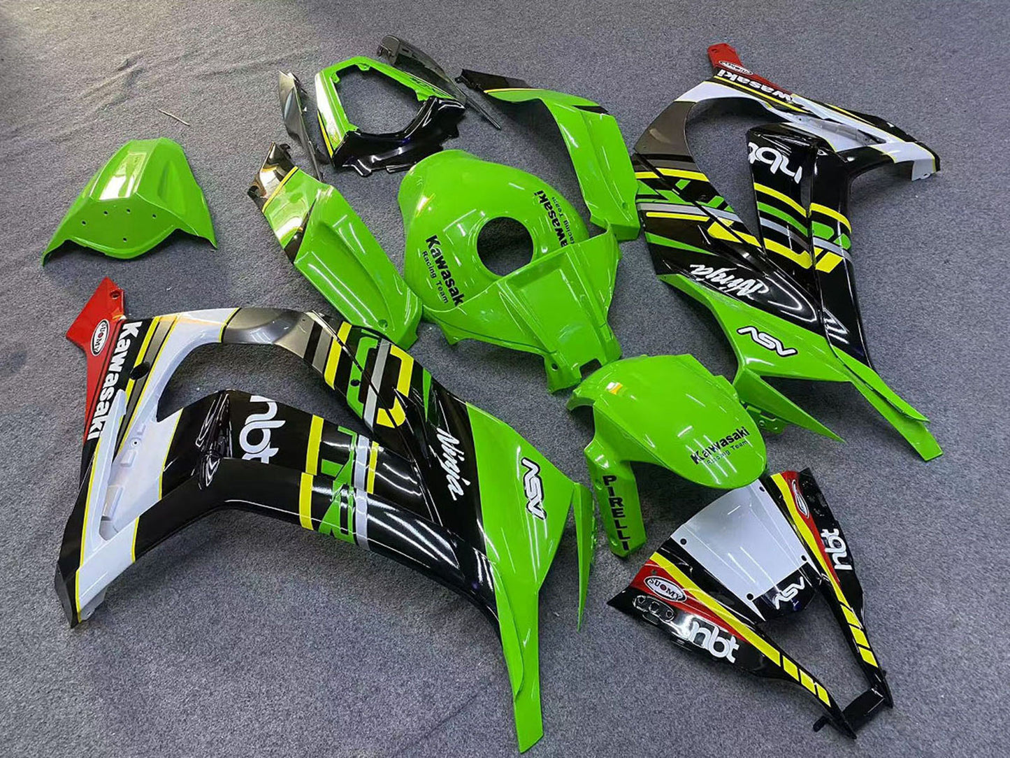 2011-2015 Green Black Ninja Kawasaki ZX10R Fairing Kit