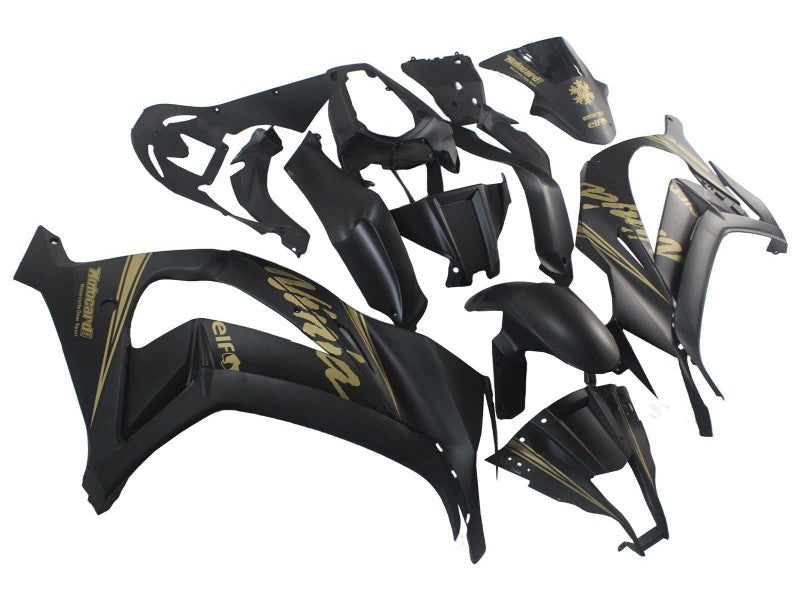 Purchase 2011-2015 Matte Black Gold Snow Elf Kawasaki ZX10R Motorcycle Fairings UK