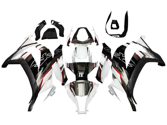 2011-2015 White Black Kawasaki ZX10R Fairing Kit