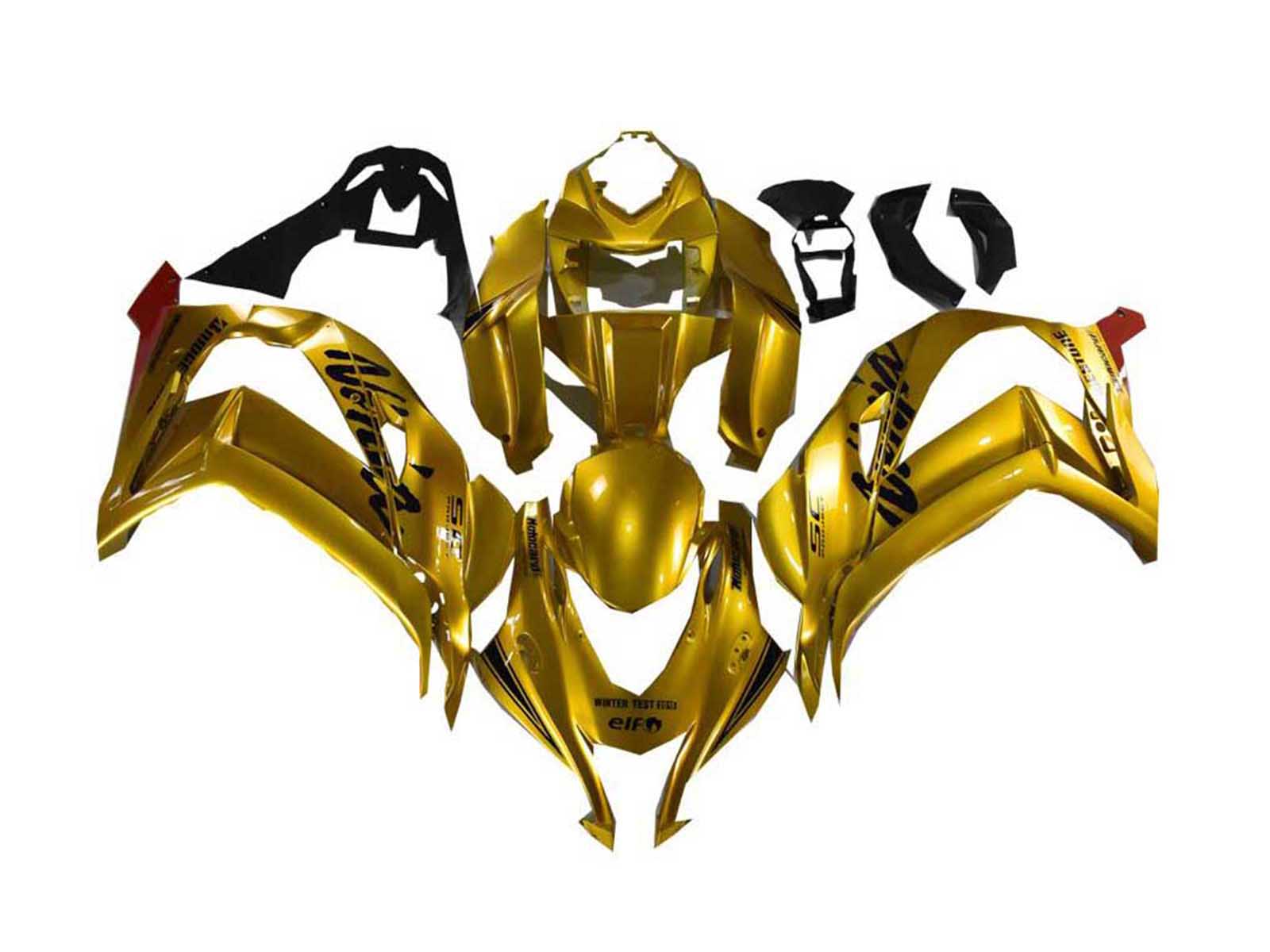 2016-2020 Gold Black Kawasaki ZX10R Motorcycle Fairing， Purchase 2016-2020 Gold Black Kawasaki ZX10R Motorcycle Fairing UK - UK