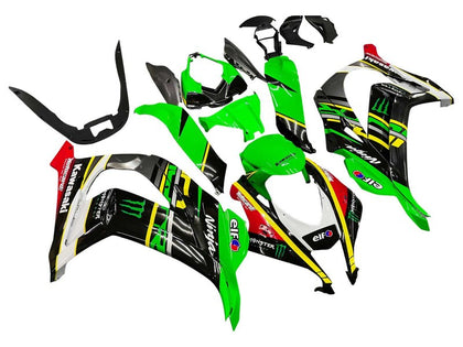 2016-2020 Kawasaki ZX-10R Black Green Yellow Monster Elf Fairing Kit